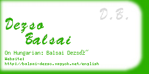 dezso balsai business card